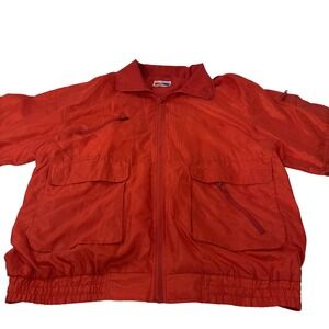 VTG AST Sportswear Red Windbreaker Jacket Men's XL Full Zip Hooded Lined